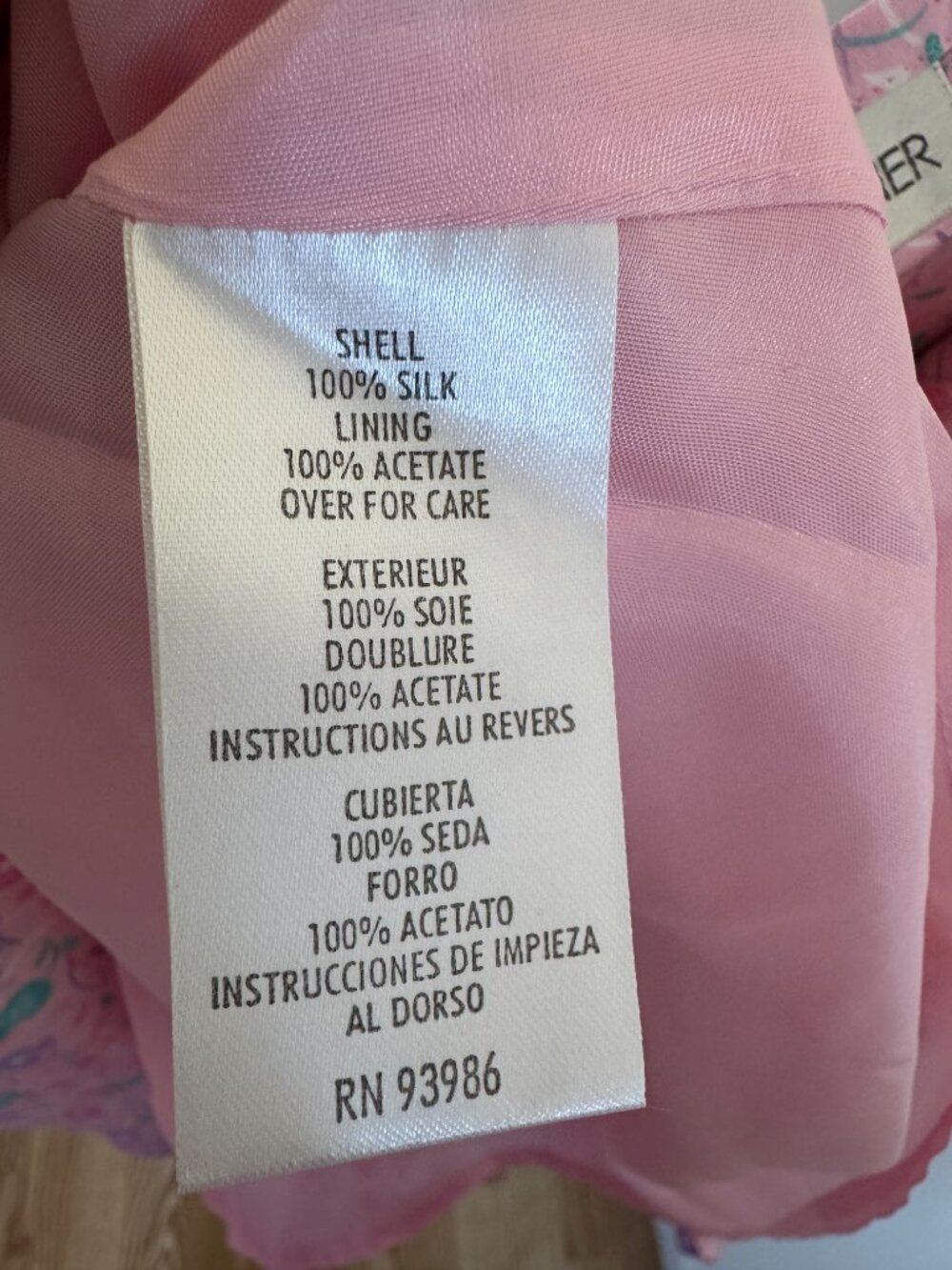 Vintage Casual Corner Pink Floral Silk Skirt Size 8 - Picture 3 of 3